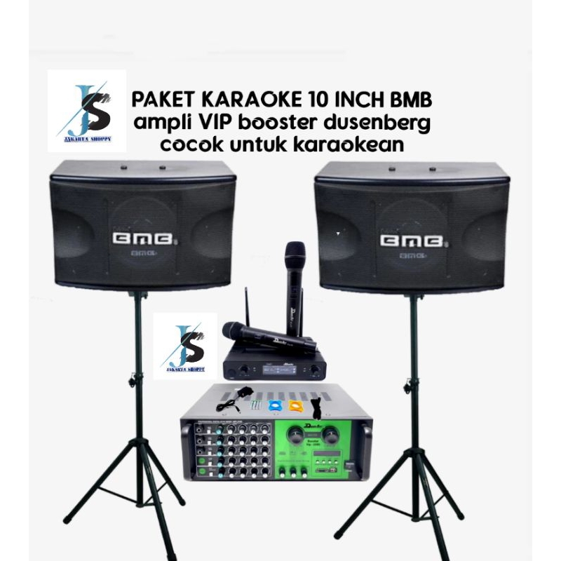 Paket sound karaoke 10 inch BMB ampli VIP booster dusenberg