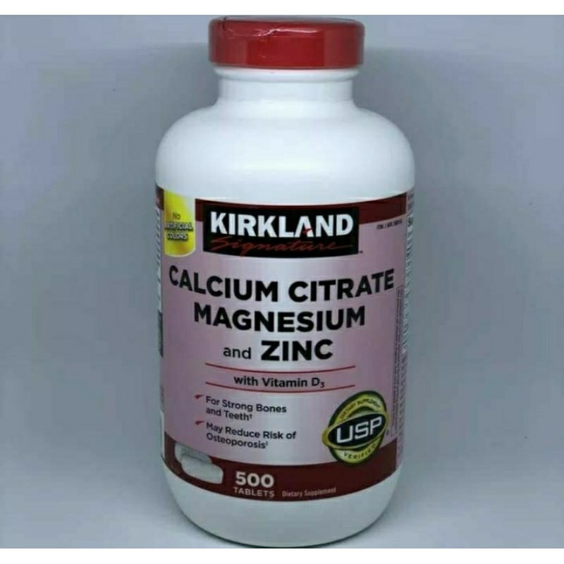 Kirkland calcium citrate magnesium zinc d3 500 tabs