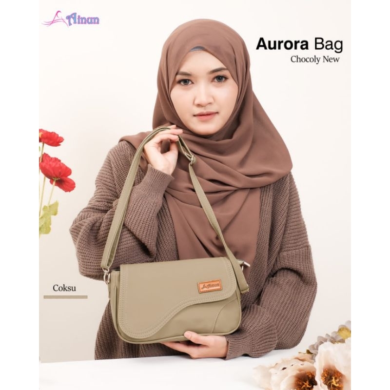 TAS SELEMPANG AURORA BY AINUN  BAHAN CHOCOLY PREMIUM ANTI AIR