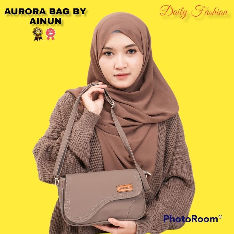 TAS SELEMPANG AURORA BY AINUN  BAHAN CHOCOLY PREMIUM ANTI AIR