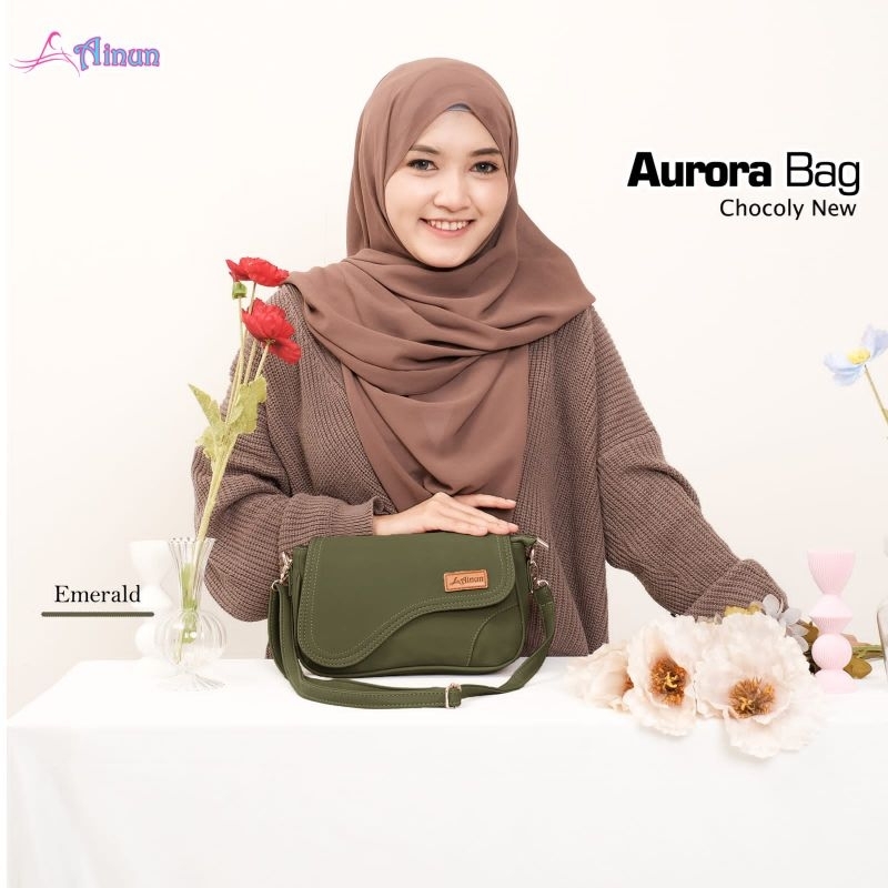 TAS SELEMPANG AURORA BY AINUN  BAHAN CHOCOLY PREMIUM ANTI AIR