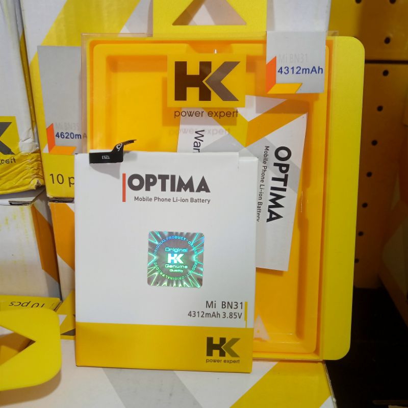 baterai HK bn31 Xiaomi Bn 31 HK OPTIMA hologram original garansi
