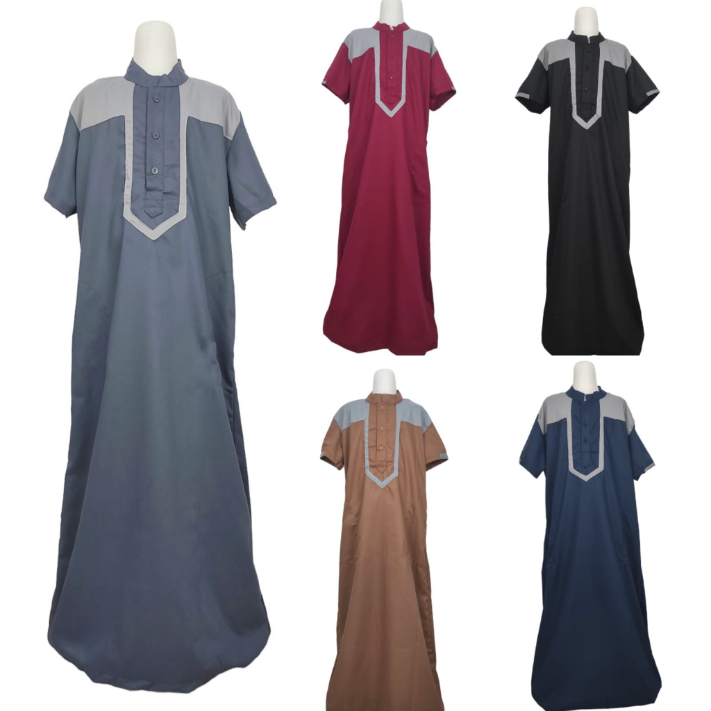 Gamis Jubah Anak Laki TOYOBO 7 8 9 10 11 12 13 14 15 16 tahun PREMIUM ADEM Hitam Biru Navy Abu Tua M
