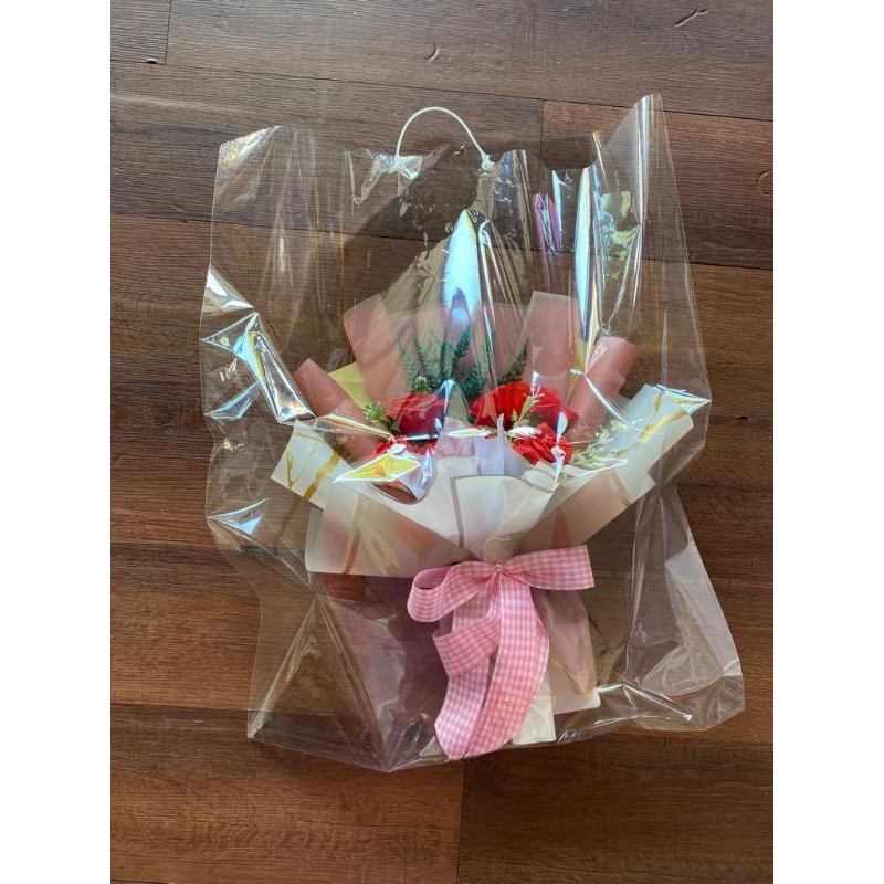 Plastik opp pembungkus buket FREE Tali plintir, plastik opp tebal uk 40*60 & 50*70