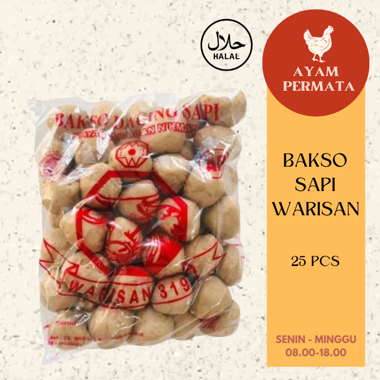 

Baso Sapi Daging 25pcs - Bakso Daging - Meatballs - Warisan 319