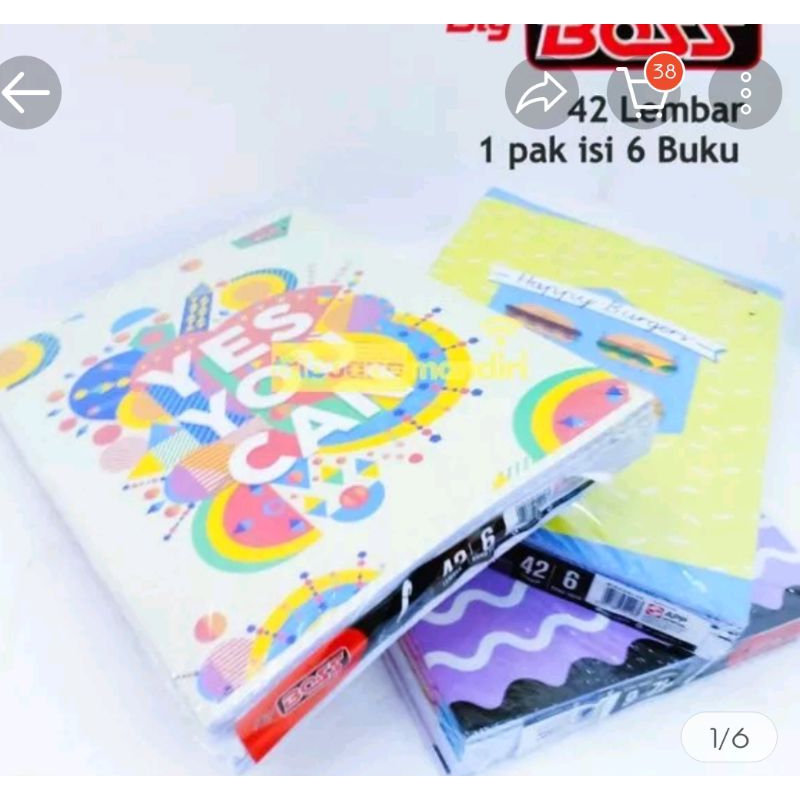 

Buku tulis bigboss 42 lembar/1pcs