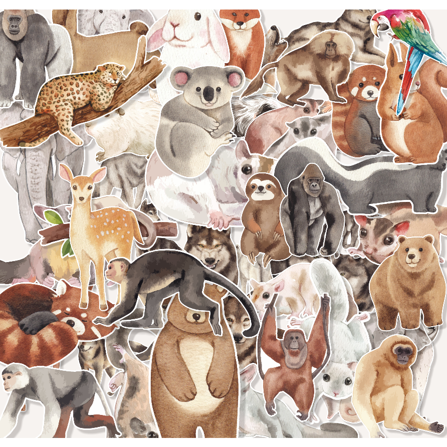 

(20 pcs) random stiker lucu murah tema ANIMAL-watercolor/random stiker satuan/stiker hewan/random/murah