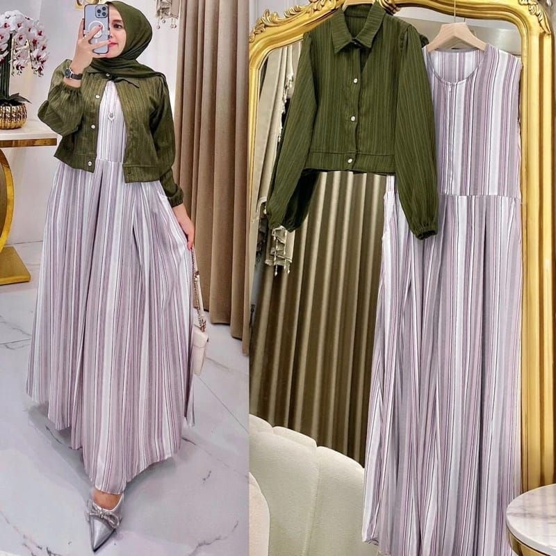 Home Dress Gamis ZAXKIA MIKHA ANDARA DRESS Maxy Uragiri Crinkle Airflow