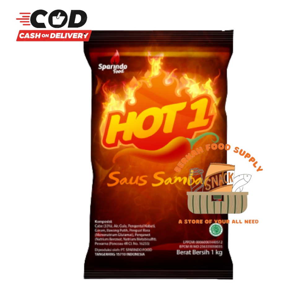 

( BERKAH ) Saus Sambal Hot 1 1KG Saus Sambal Extra Pedas Saos Hot One Saus Hot One Hot1