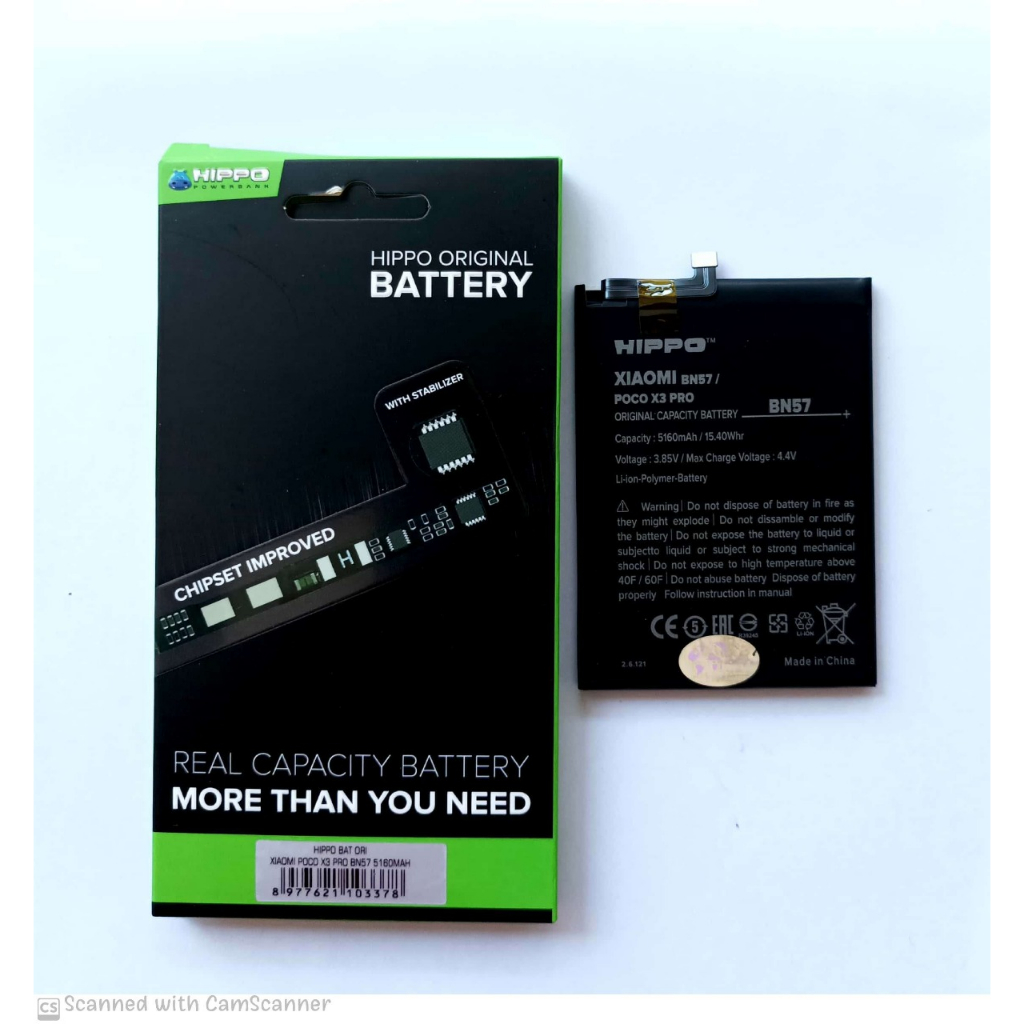 Baterai Hippo Xiaomi Poco X3 Pro BN57 5160 mAh Garansi Resmi