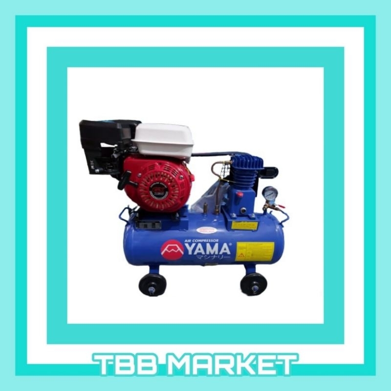 Mesin Kompresor YAMA 1/4 PK + Engine Bensin 5.5 HP Tabung 30 Liter 1 Piston