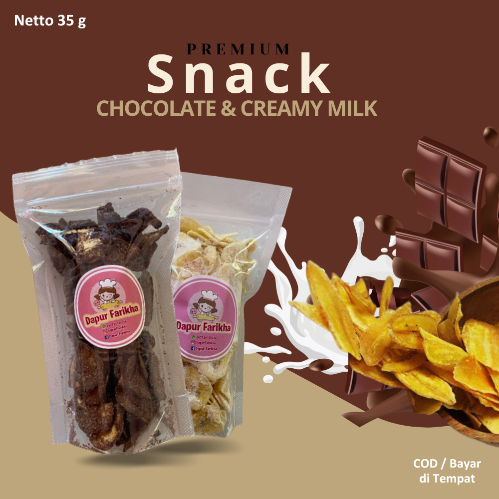 

BANANA | Keripik Pisang Rasa COKLAT & CREAMY MILK Netto 35 g