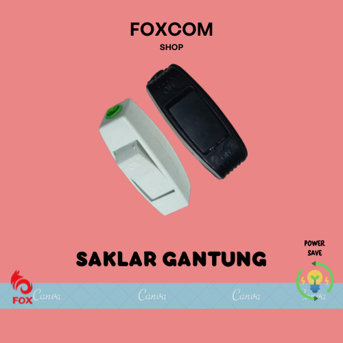 Saklar Gantung / Saklar ON OFF / Saklar Gantung Hitam Putih / Saklar Lampu Cetekan Murah Awet