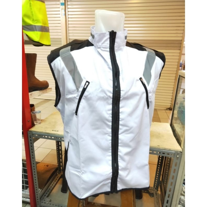 SAFETY VEST WARNA PUTIH KOMBINASI / ROMPI SAFETY WARNA PUTIH