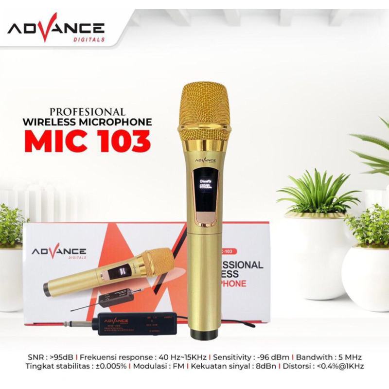 promo Mic Advance MIC 103 Original wireless microphone tanpa kabel