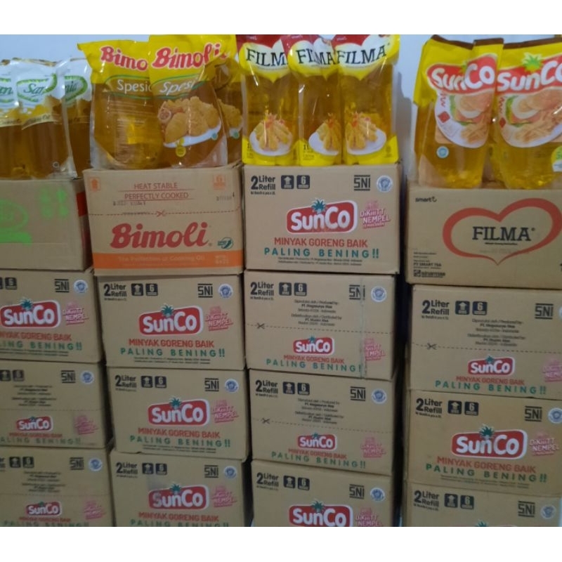 

Minyak goreng 2 liter Filma-Fortune-Sabrina-Sania-Sovia-Sunco