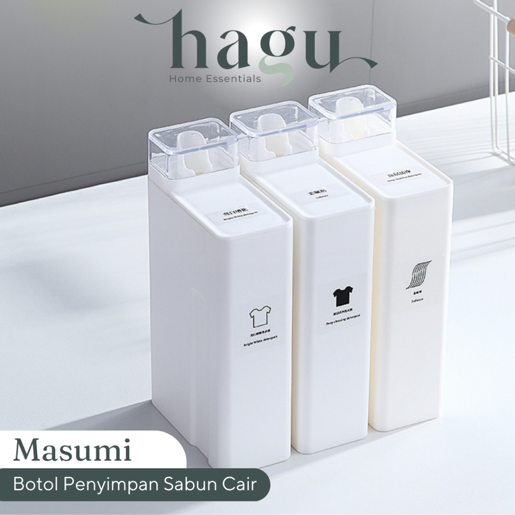 【HAGU】MASUMI Botol Tuang Deterjen Minimalis Dispenser Sabun Cair Laundry Pakaian Aesthetic