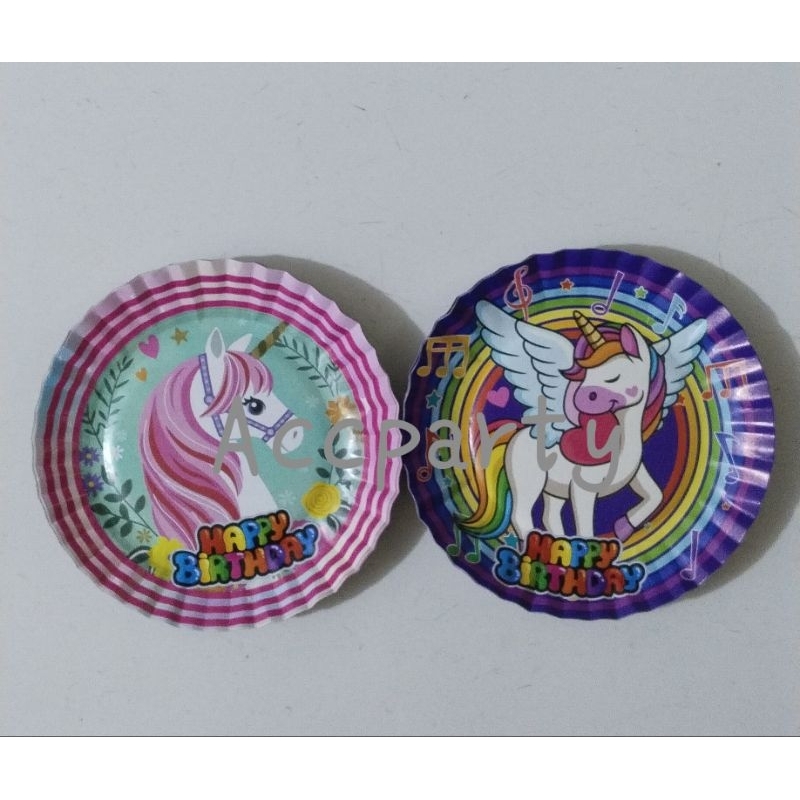 Piring Kue Karakter Unicorn / Piring Kue Ultah (10lmbr)