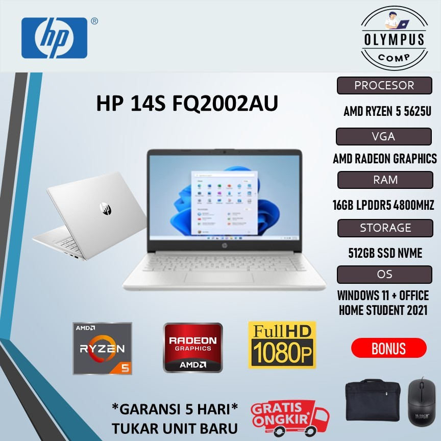 HP 14S RYZEN 5 5625 16GB 512GB VEGA7 14.0FHD IPS