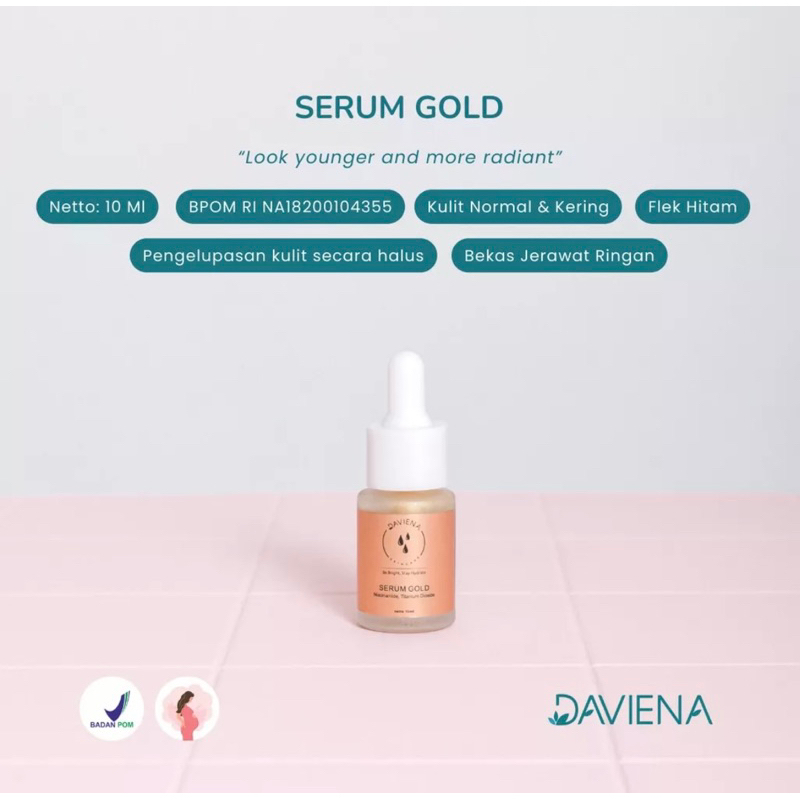 ECer Serum Gold Daviena Skincare Original official jakarta depok jabodetabek