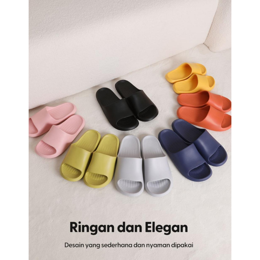 Sharkwin SF20703 Sandal Wanita Pria Sandal Karet Rumah Flip Flops Slippers