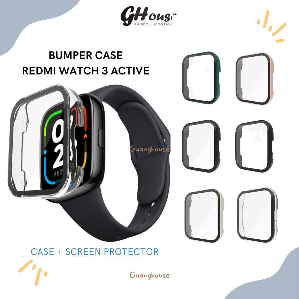 Bumper Case Redmi Watch 3 ACTIVE Screen Protector Khusus Xiaomi Redmi Watch 3 Active Bahan PC