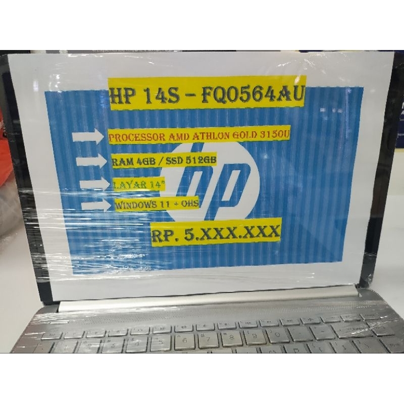 HP 14S - FQ0564AU ATHLON GOLD 3150U 4GB SSD 512GB