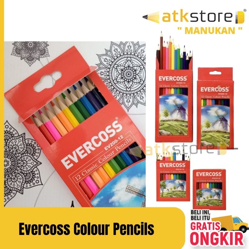 

EVERCOSS Pensil Warna 12 Warna || Evercoss 12 Classic Colour Pencils