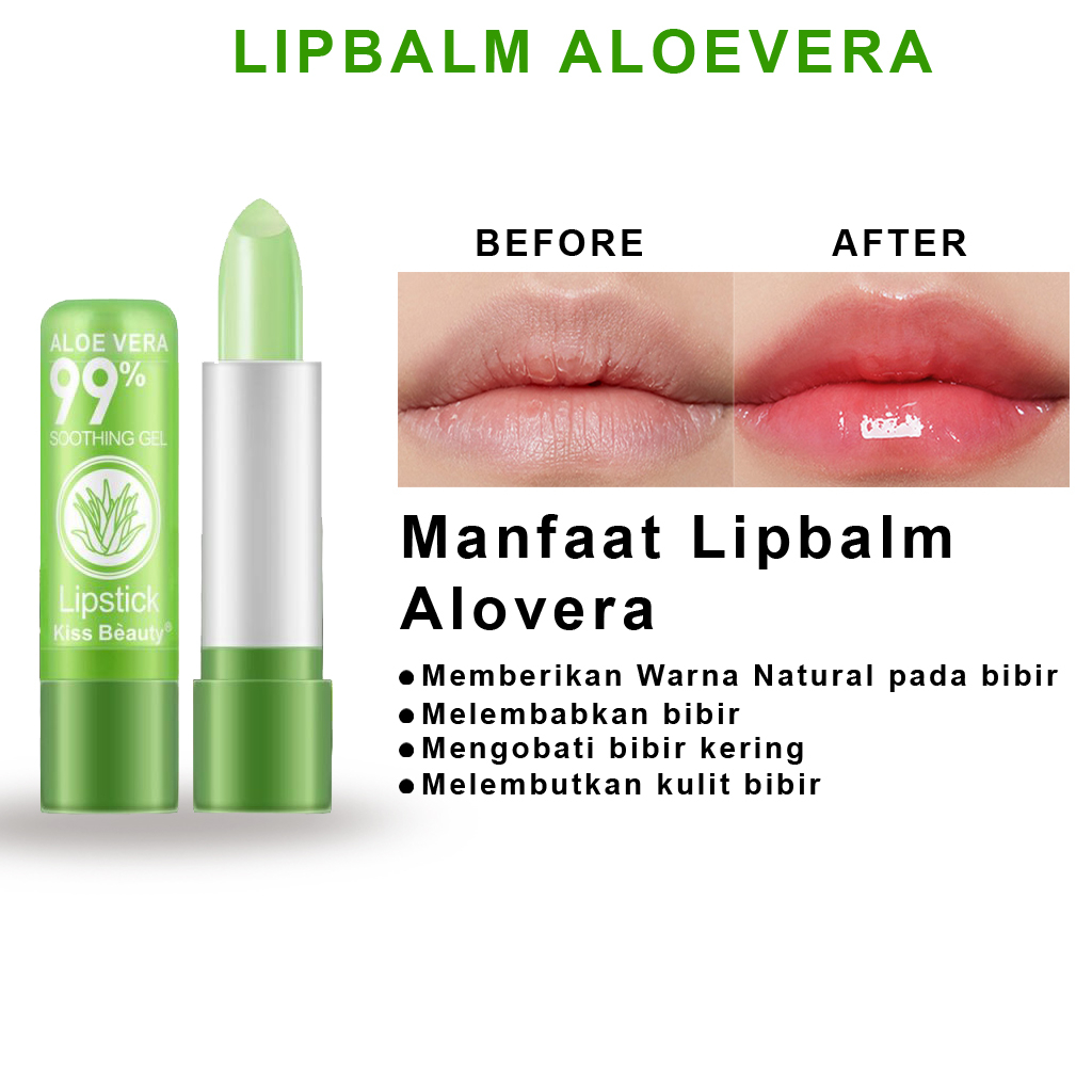 Lipbalm Aloevera 99% Lidah Buaya Pelembab Bibir Berkualitas