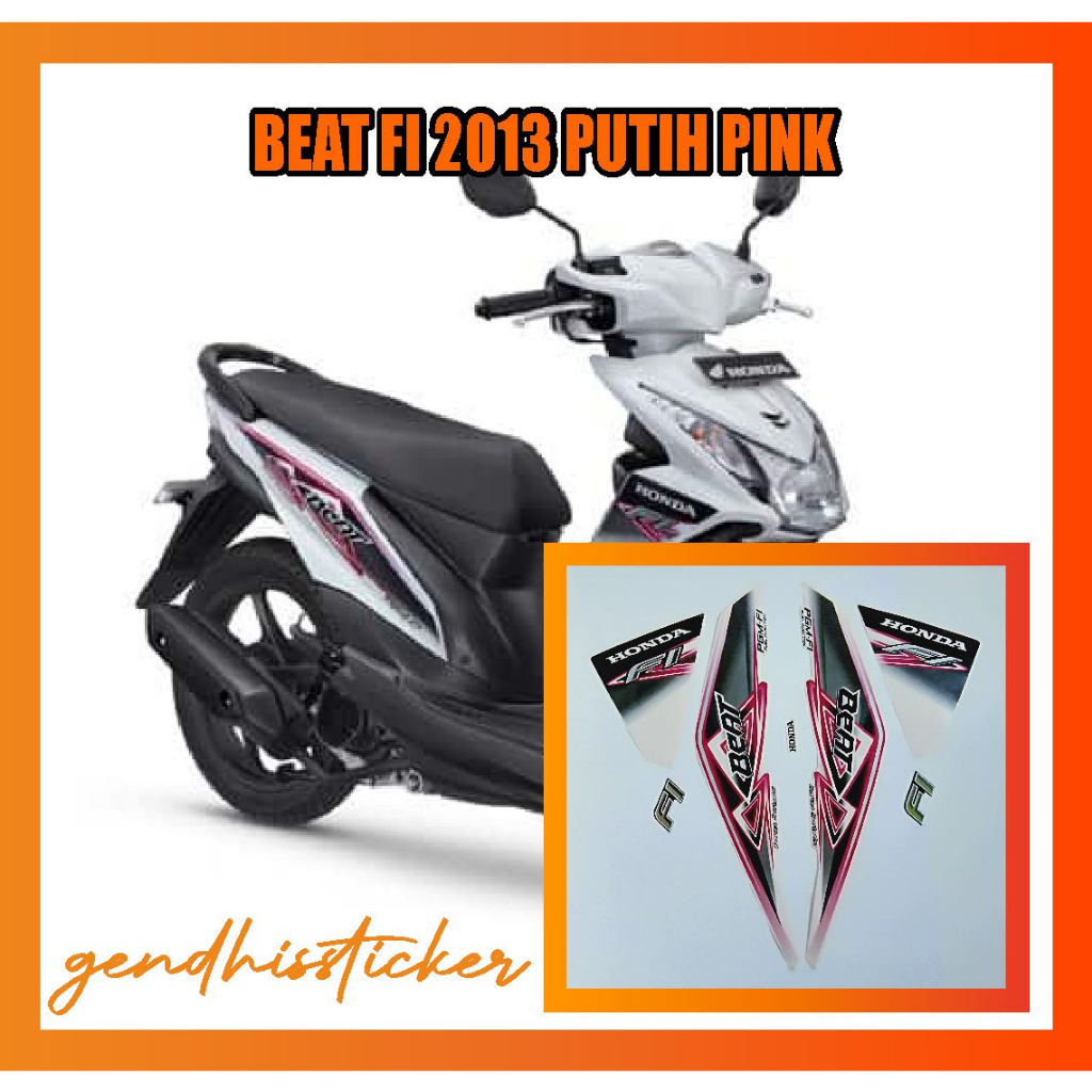 striping motor beat fi 2013 putih pink
