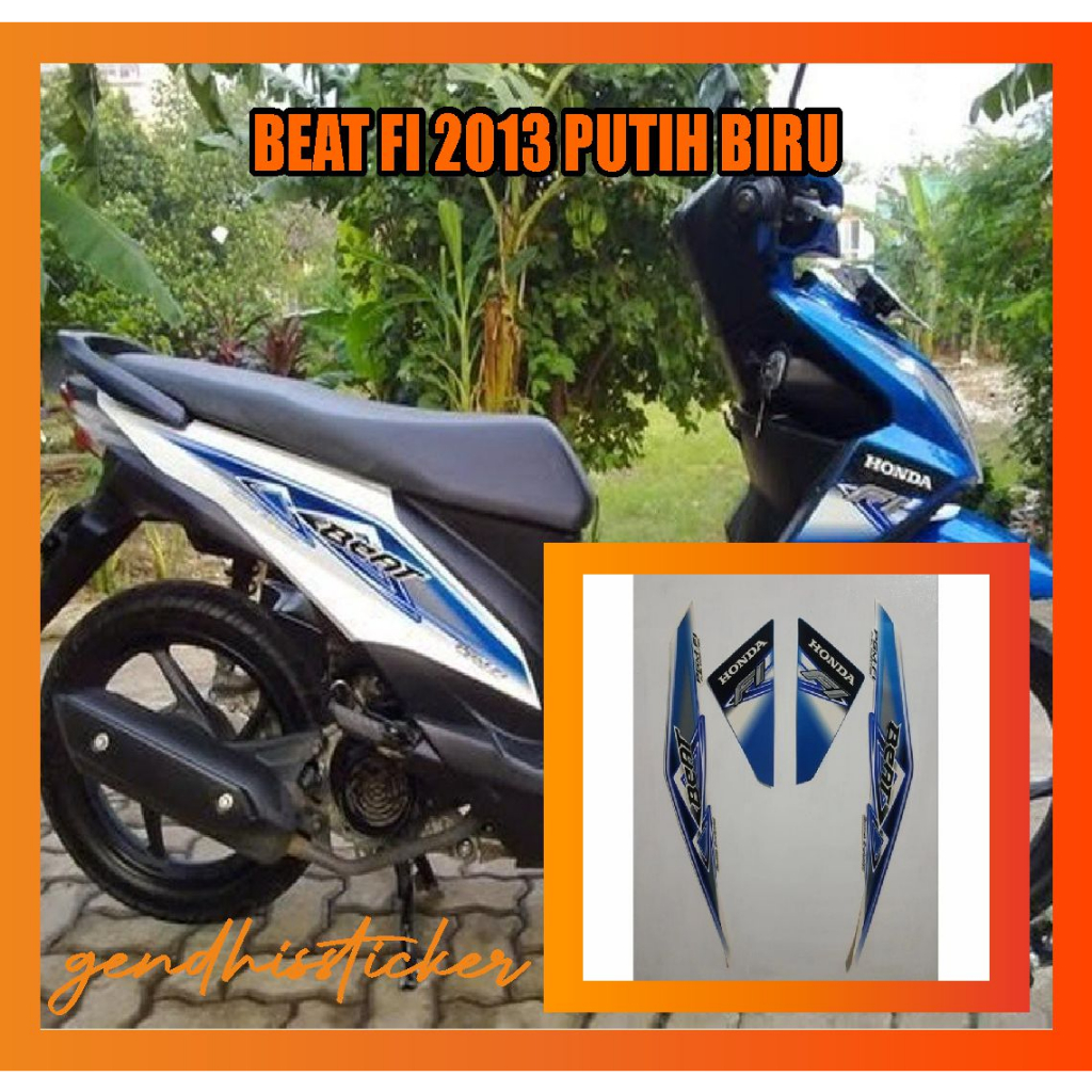striping motor beat fi 2013 putih biru