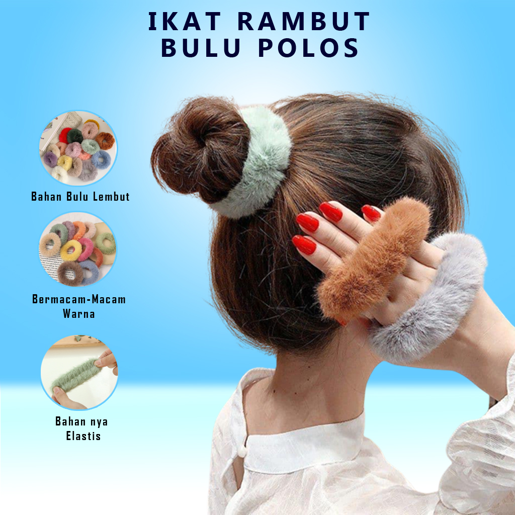 Ikat Rambut Donat Besar Ikat Rambut Bulu Korea Ikat Rambut Donat Korea