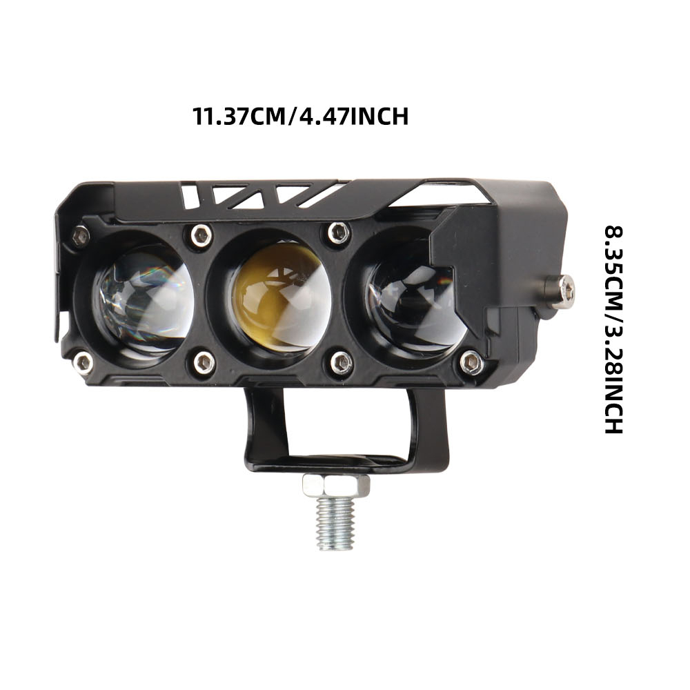 1 LAMPU KABUT SEPEDA MOTOR LED LAMPU KABUT MENGEMUDI WARNA GANDA 3LED KUNING/LAMPU POD PUTIH LAMPU