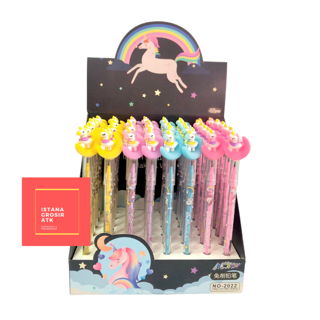 

[1 PCS] Pensil bensia 2B onde anak bentuk karakter UNICORN / FRUIT / UNICORN MOON / BURGER / PEACOCK / OWL / DORAEMON