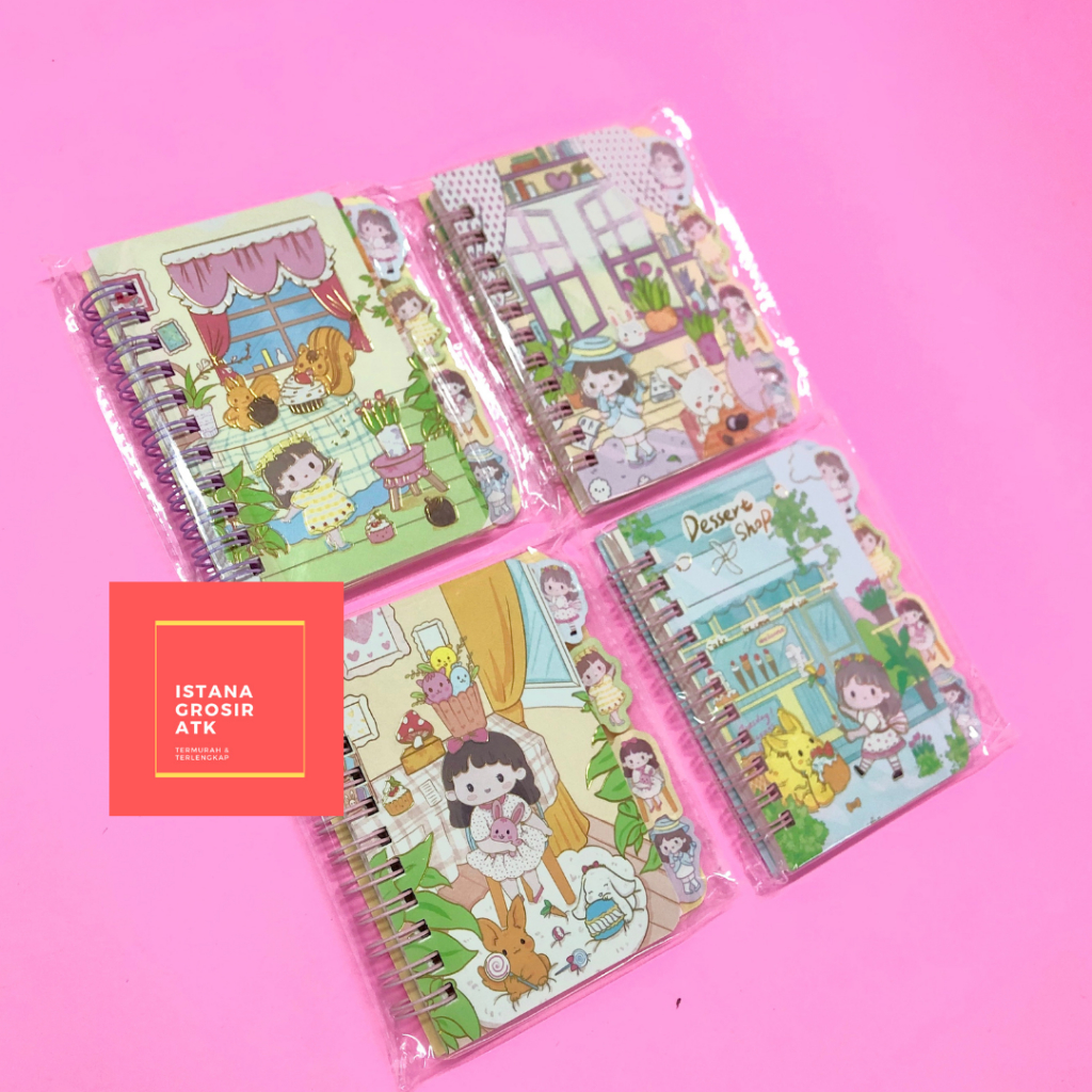 

Mini Notebook/Notepad dengan Gantungan/Memo Ring Notebook/