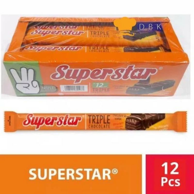 

Superstar Wafer Cokelat / Superstar Cokelat isi 12pcs / Wafer Biskuit Superstar