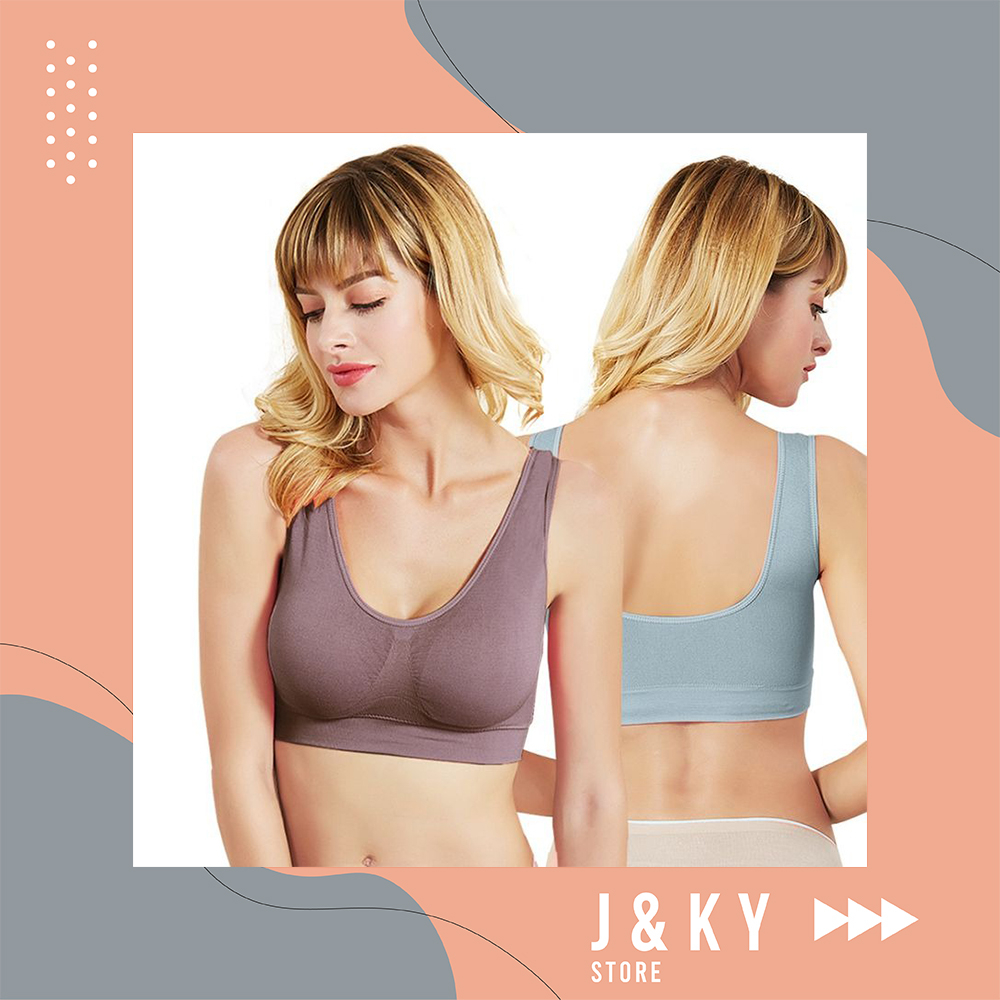 Genie Bra Wanita Tanpa Kawat (isi 3 Pcs) | BH Sport, Push up, Busa, Tanpa tali, Jumbo, Sexy, Menyusu