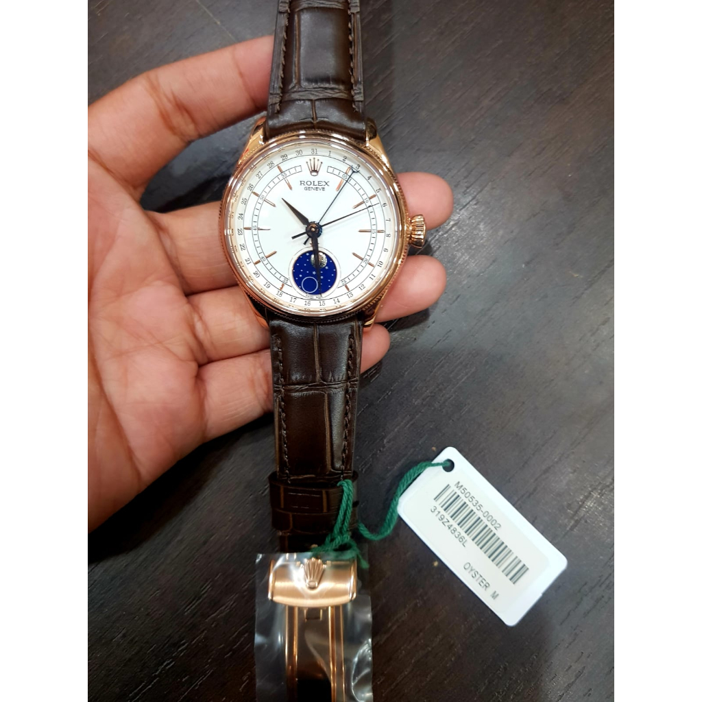 Jam Tangan Pria Rolex Automatic Mesin Swiss Asli Strap Leather Kulit