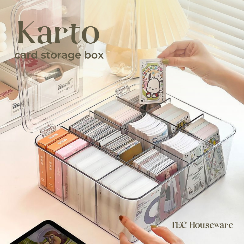 【TEC】KARTO Organizer Laci Box Transparent Premium Berkualitas Kotak Penyimpanan Bening Transparan Organiser Estetik Perapi Kamar Kotak Penyimpanan Akrilik Kotak Penyimpanan Laci Tarik Acrylic Storage Box Serbaguna Penyimpanan