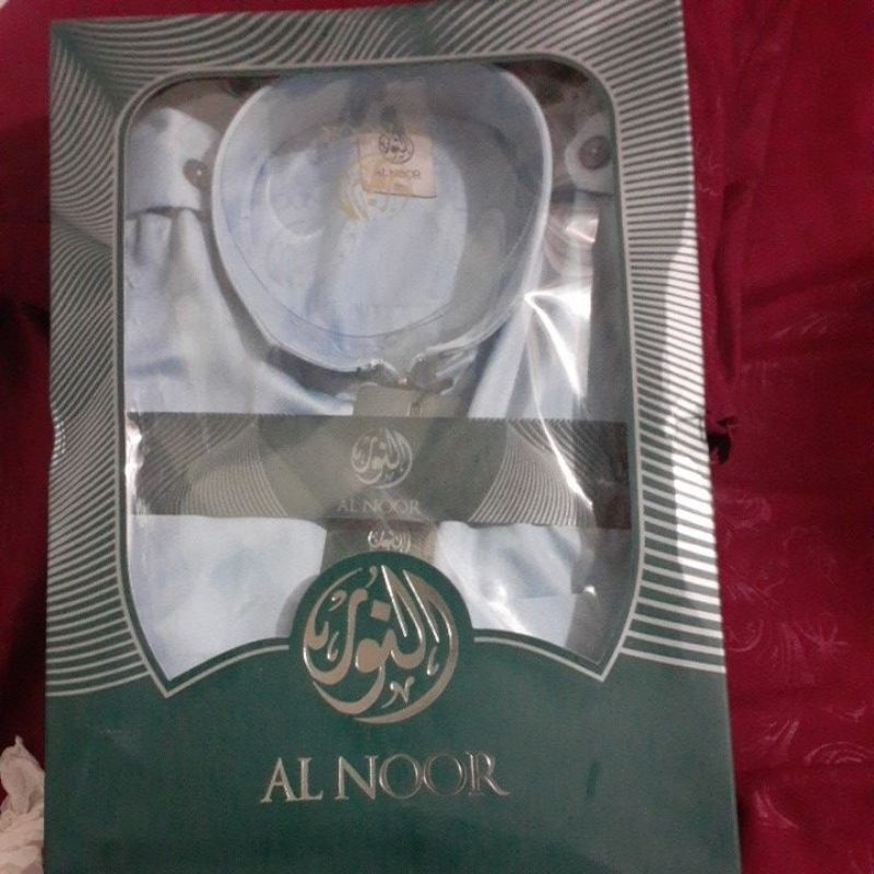 Gamis anak merk al Noor no. 50 warna biru langit muda(biru laut)