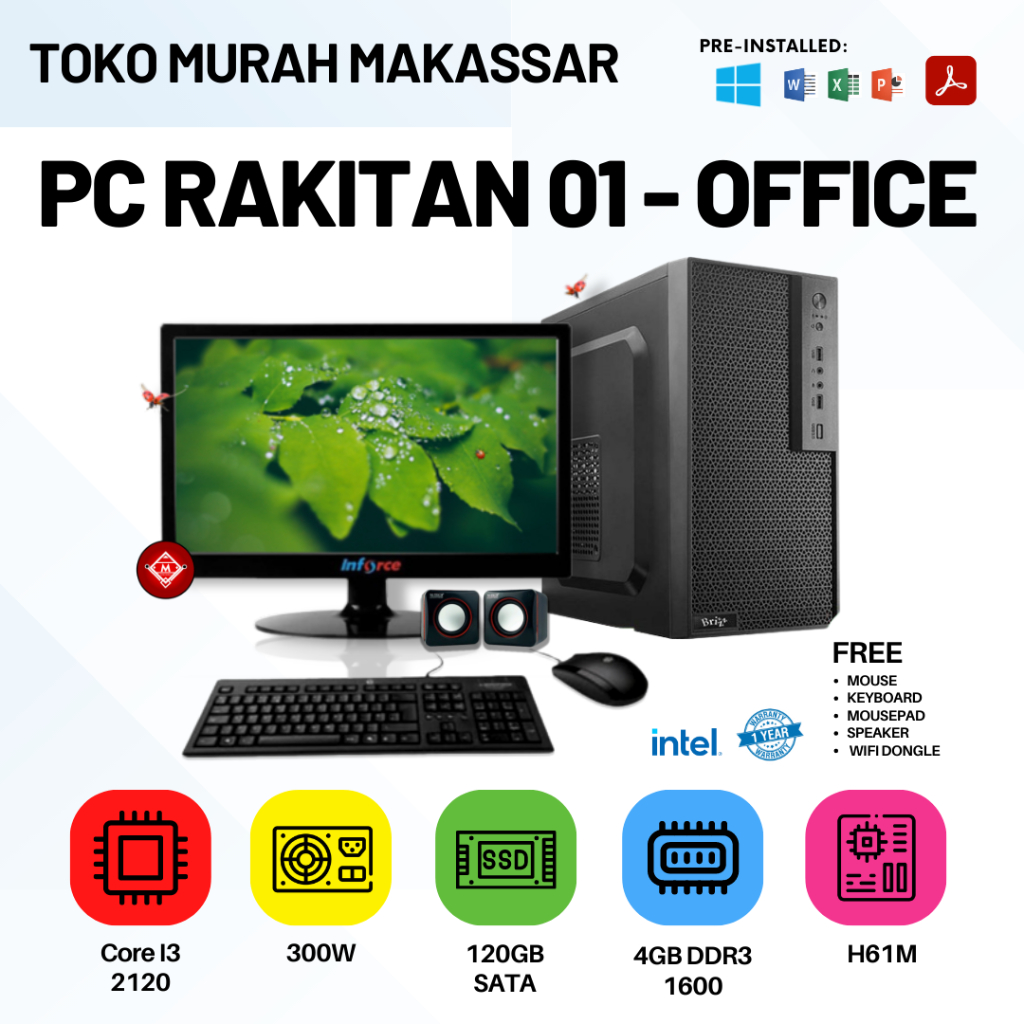 PC RAKITAN 01 - OFFICE / PAKET PC RAKITAN OFFICE / RAKITAN PC OFFICE ADMIN