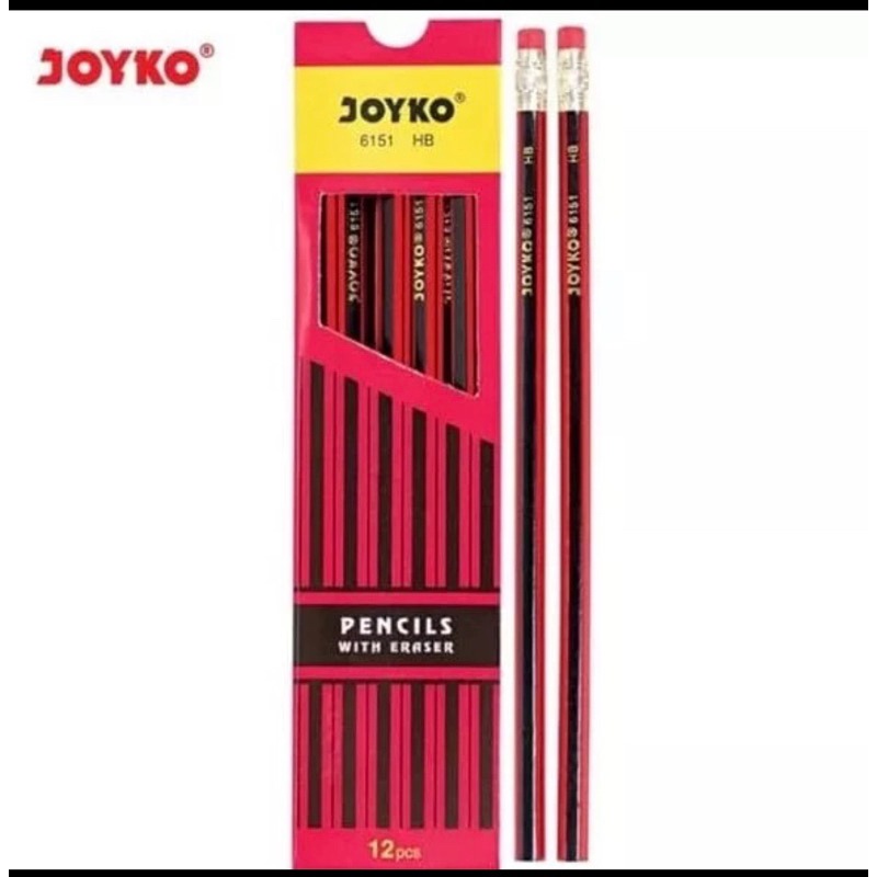 

PENSIL JOYKO 6151 MERAH HB DENGAN PENGHAPUS KAYU BERKUALITAS