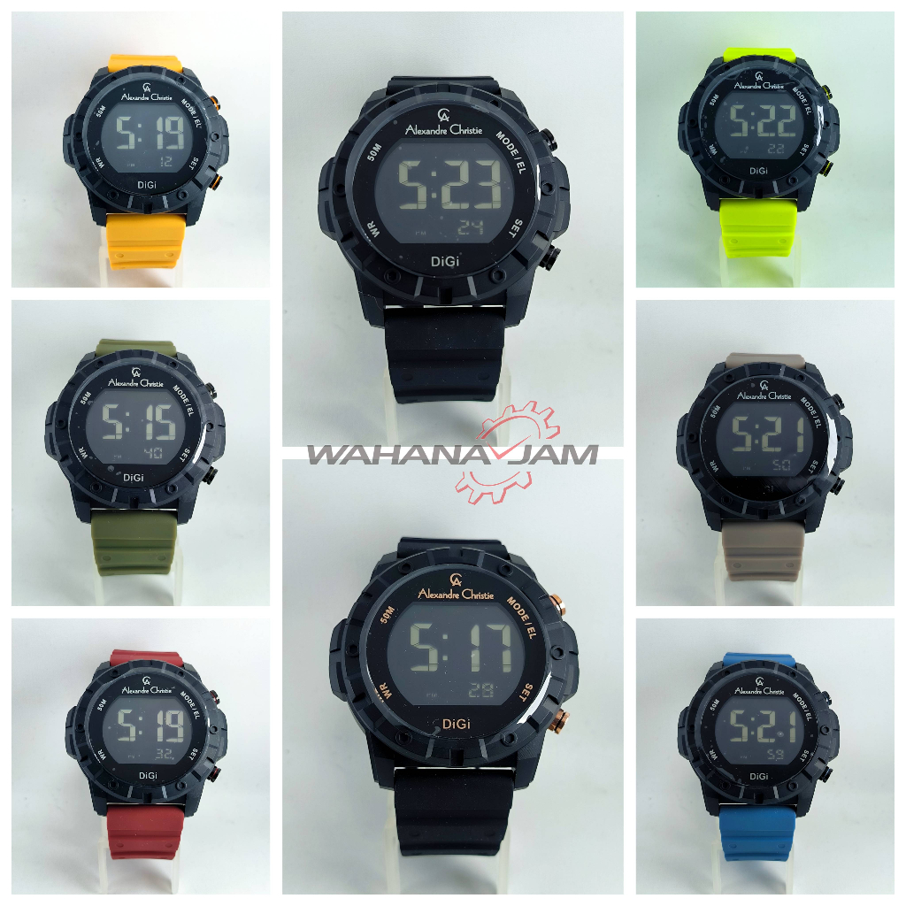 Alexandre Christie AC 9364 MH / Jam Tangan Pria AC9364 Digital Alexander Pria Rubber Karet