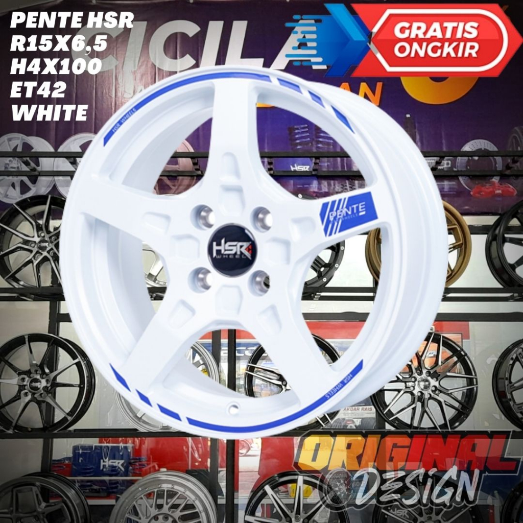 Velg Mobil Ring 15 R15 PENTE WHITE / PUTIH Untuk Sigra , Jazz , Brio , Ayla