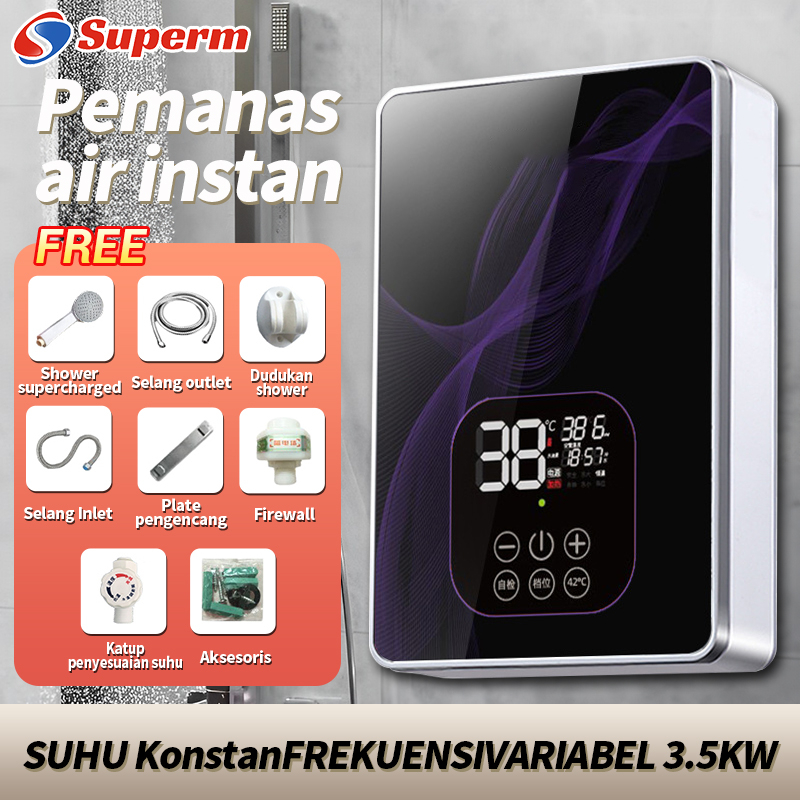 Water heater pemanas pemanas air listrik Pemanas air listrik tanpa tangki shower air panas instan Pe