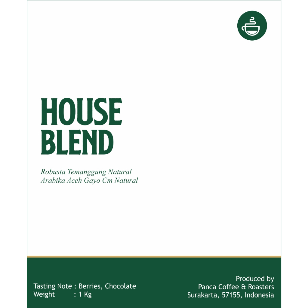 

Houseblend Aceh Gayo - Temanggung 1kg Kopi Susu- Panca Coffee