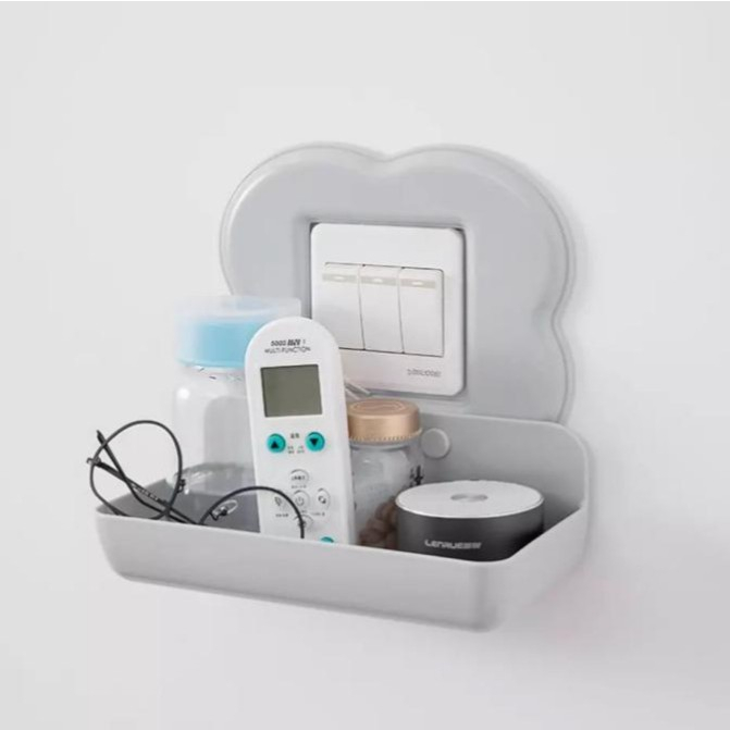 Rak Dinding Stop Kontak / Rak Dinding Tempel Charger Hp / Rak Tempel Tempat Barang Serbaguna