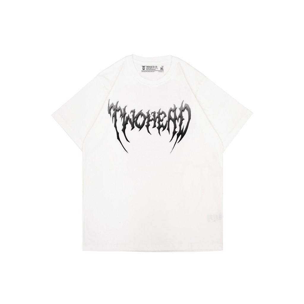 Twohead tshirt Typo White