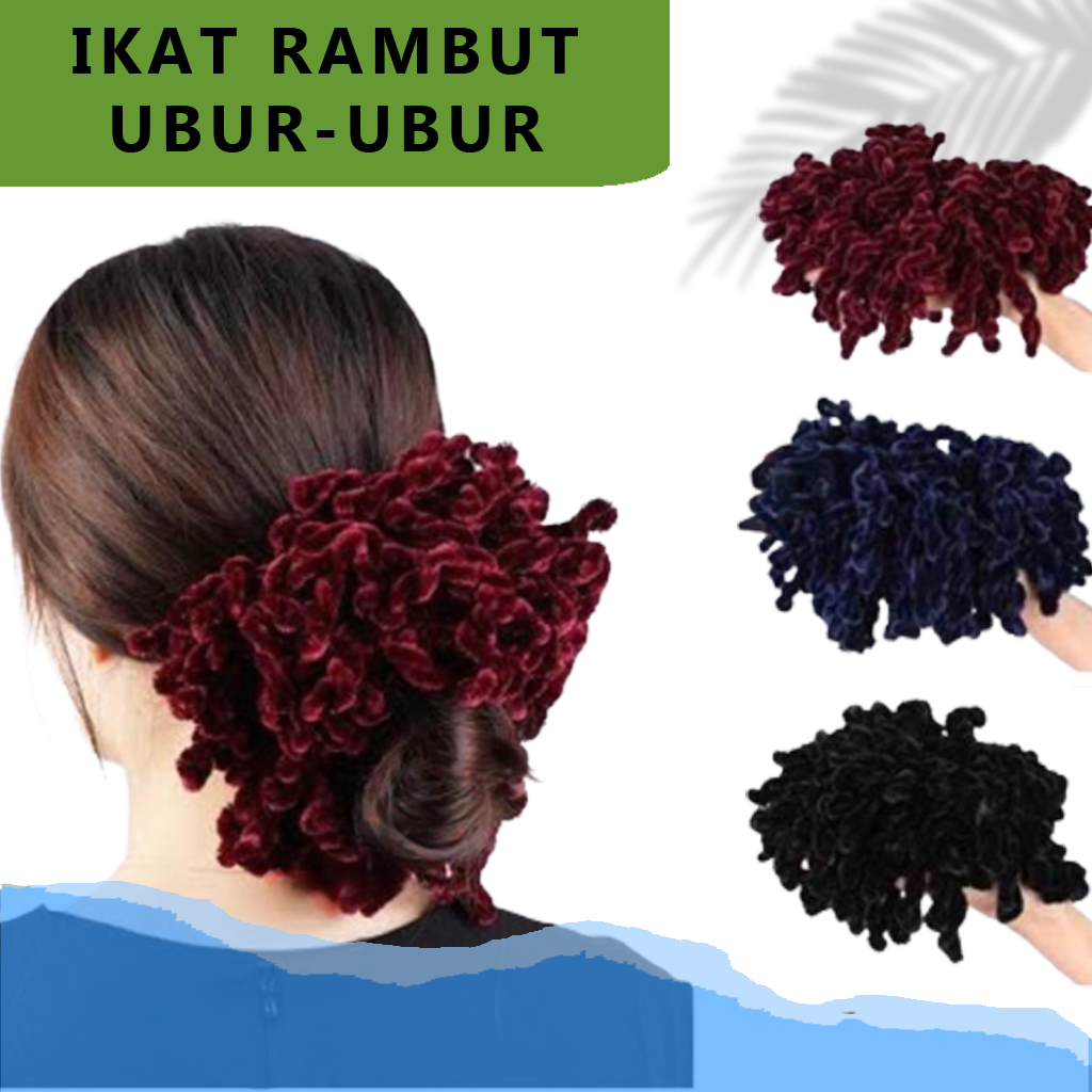 Kunciran Ubur-Ubur Ukuran BERJUNTAI / Ikat Rambut Scrunchie Cendol / Cepolan Hijab KUNCIRAN CENDOL C