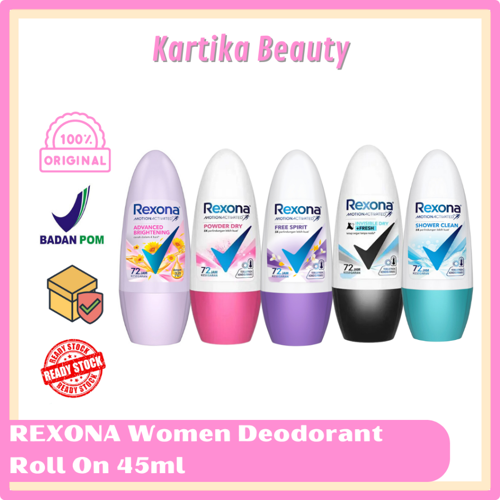 Rexona Roll On Deodoran Anti Bau Badan Keringat Ketiak | Reksona Rolon Women Wangi Wanita